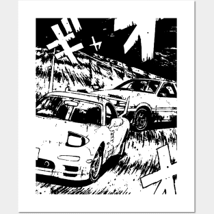 JDM Japanese Drift Racer Drifting Car Anime Manga Eurobeat Intensifies Aesthetic #2 Posters and Art